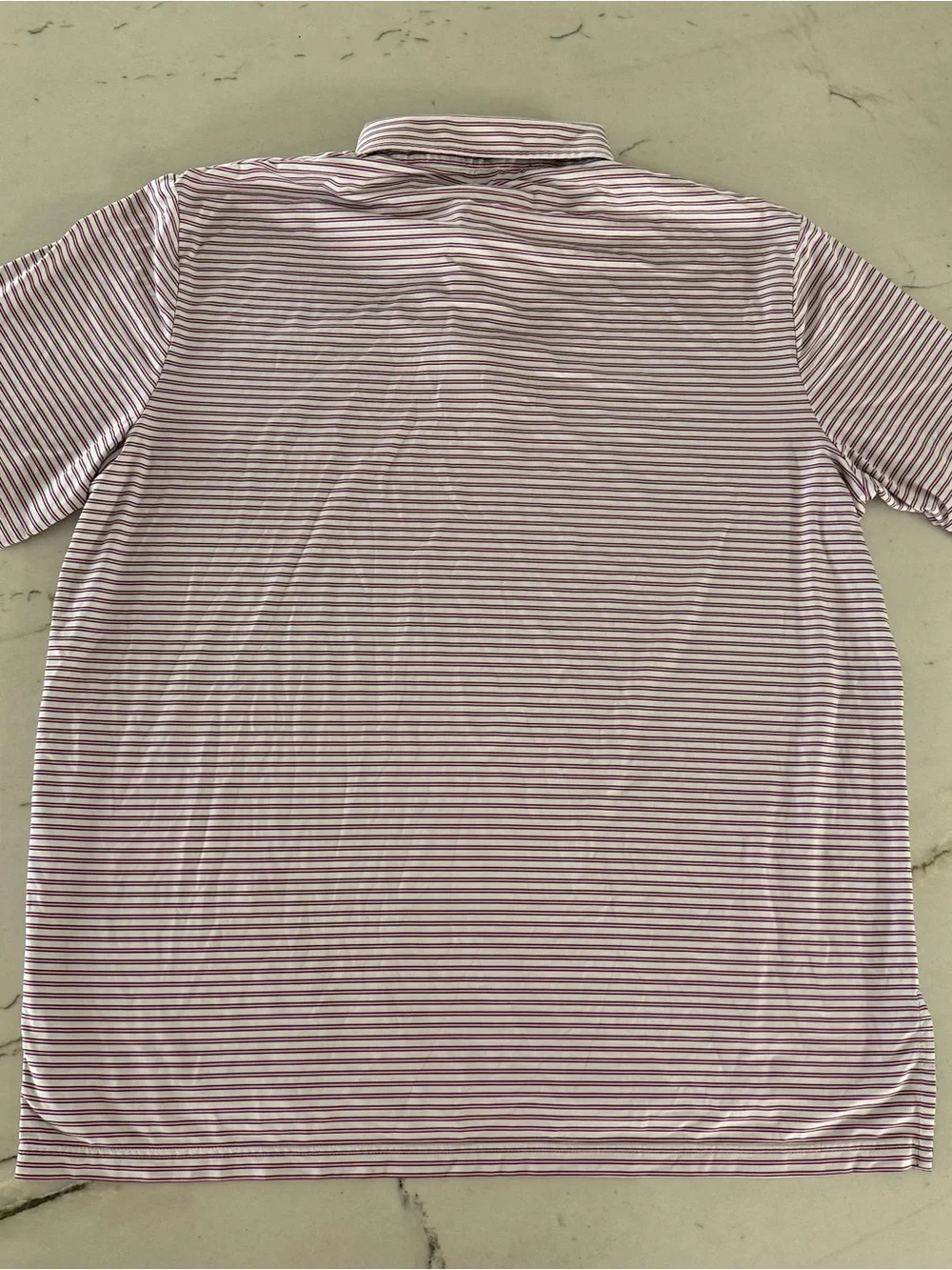 RLX Ralph Lauren Polo Shirt Mens XL Pink Striped Golf Performance Short Sleeve